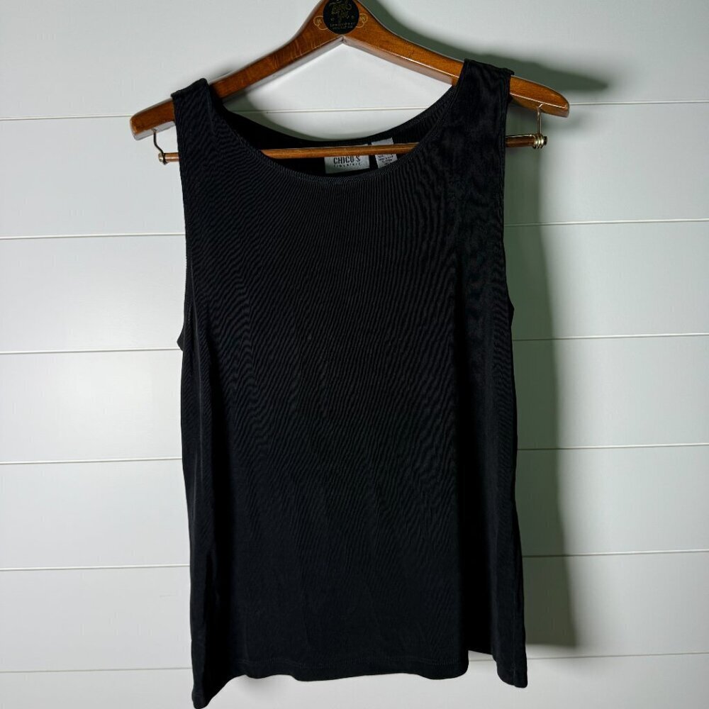 Chico's Travelers Women's Black Tank Top Size 2